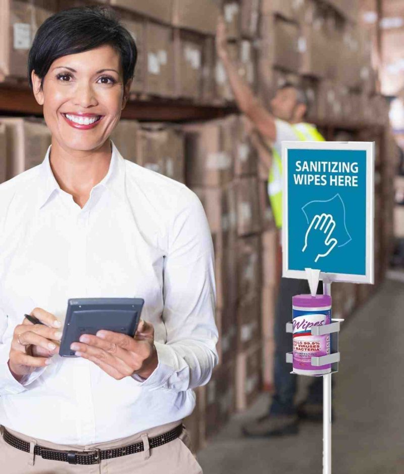 sanitizer wipes stand