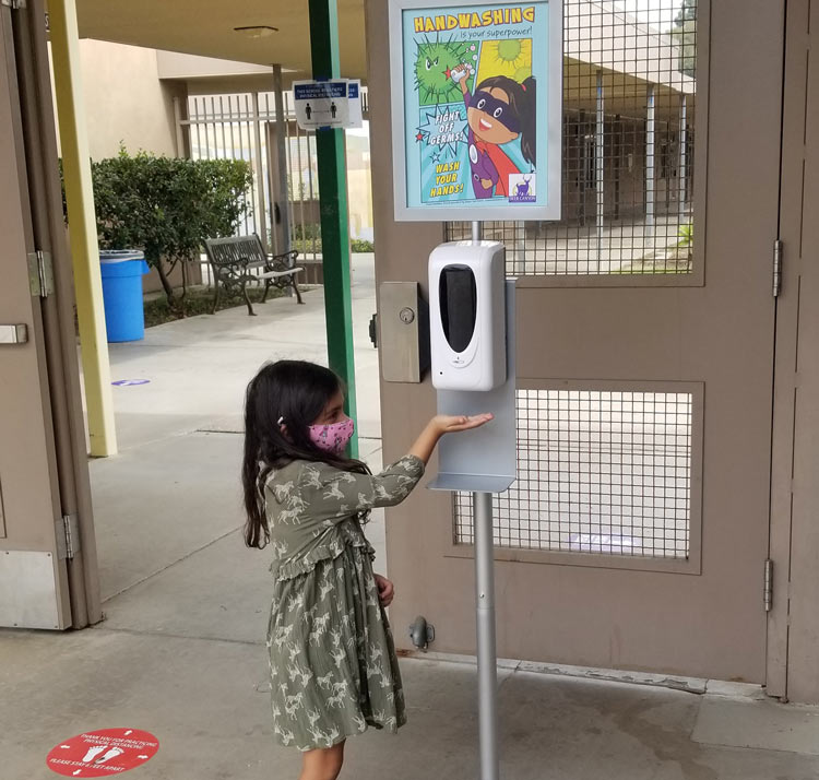 hand sanitizer stand schools